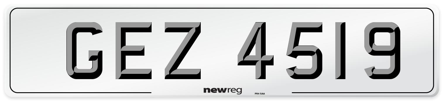 GEZ 4519 Number Plate from New Reg